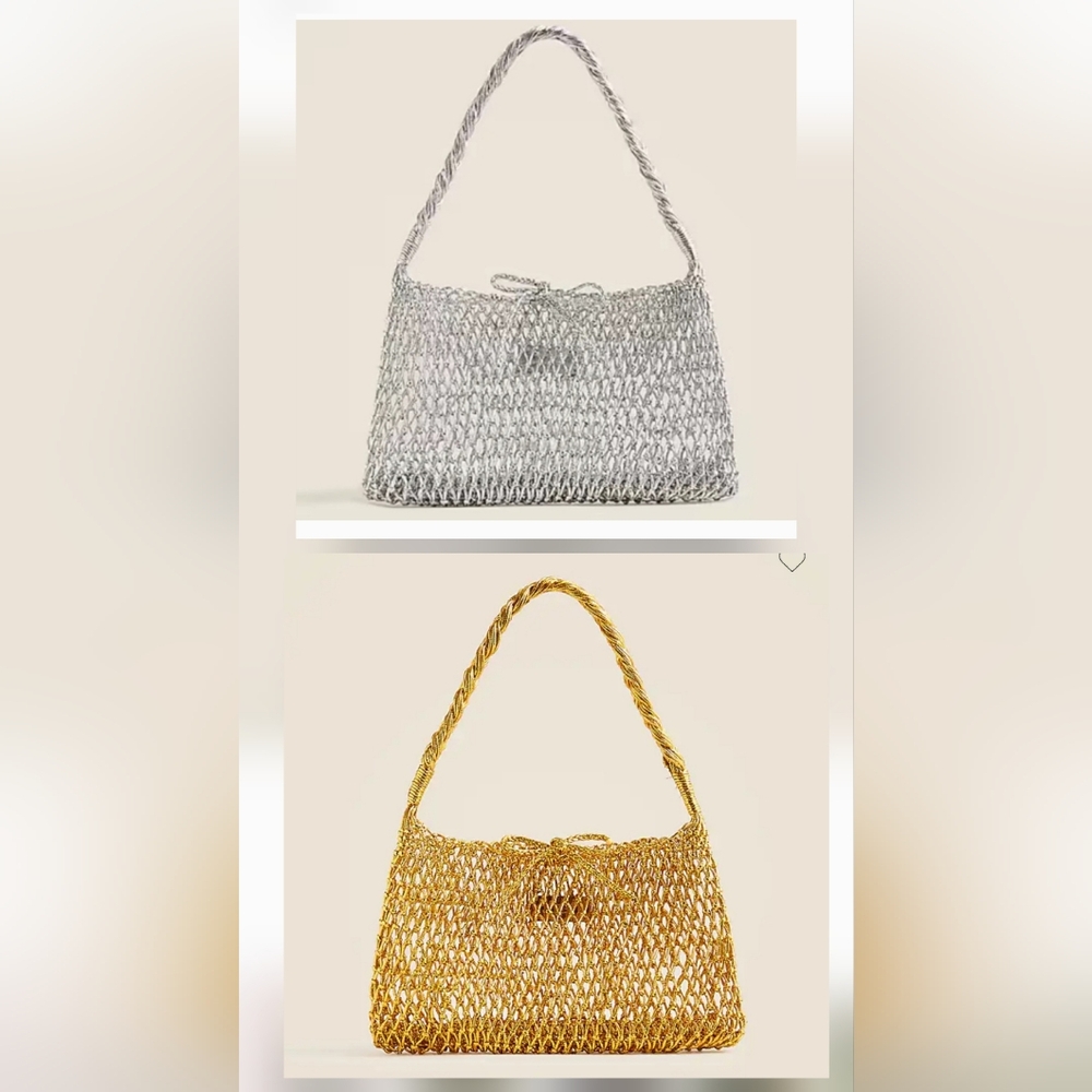 J. Crew Silver Shoulder Bag NWT
